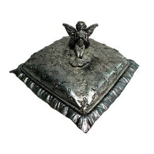 Tooth Fairy Trinket Box by Metzke Made in USA Pewter Pillow 3" x 3"